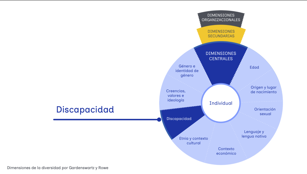 Visualización de las dimensiones de la diversidad de Gardenswartz y Rowe